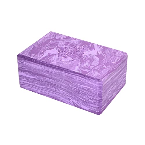 Hugger Mugger 4 in. Foam Yoga Block - Strong and Stable, Beveled Edges for Comfort, Most Favored Block Size, Helps with Alignment and Support in Many Poses - color: Cosmic Purple