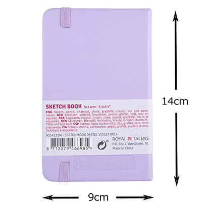 Tarence T9314-131M 452124 Art Creations Sketchbook, Drawing Notebook, 3.5 x 5.5 inches (9 x 14 cm), Pastel Violet - color: Pastel violet, size: 9×14cm