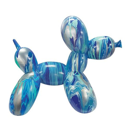 DIY Paint Pouring Kit – 1 XL Balloon Dog, 4 Acrylic Pour Paints, Mixing Cups & Tools, Create Unique Marbled Art, Fun Hands-On Craft Kit for Kids & Adults, Ocean Blue, Ages 5+ - color: Dog Ocean Blue
