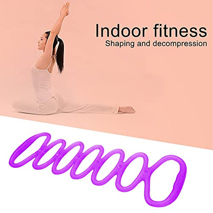 7 Ring Stretch Resistance Exercise Band, Workout Bands Yoga Stretching for Home Fitness, Foot, Leg and Arm Exerciser Stretch Band, Center Workout Walking Exercise - color: Pink