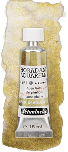 Schmincke - HORADAM® AQUARELL, Super Granulation, 14 931 006 Shire Yellow, 15 ml tube, very strong granulating colors, finest, super granulating watercolors | 15 ml - color: 931 shire yellow, size: 0.51 Fl Oz (Pack of 1)