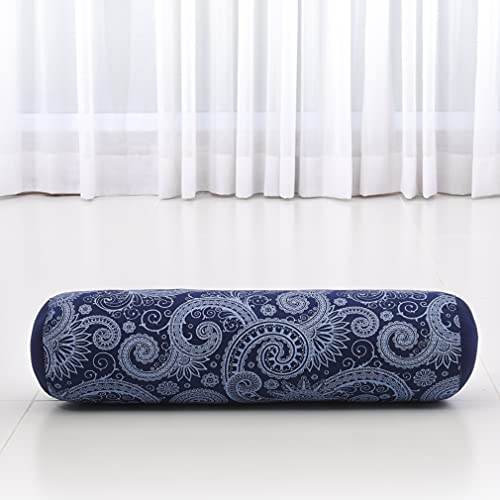Leewadee Small Yoga Bolster – Shape-Retaining Cervical Neck Roll, Tube Pillow for Comfortable Reading, Kapok Filling, 22 x 6 x 6 inches - color: Cbt1 - Blue