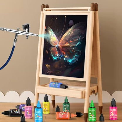 Airbrush Paint Set - 30 Colors Ready to Spray Airbrush Kit with 2 Cleaning Brush, Water Based Acrylic Air Brush Paint for Metal, Plastic Models, Artists - 0.7fl oz - size: 21 Fl Oz (Pack of 1)