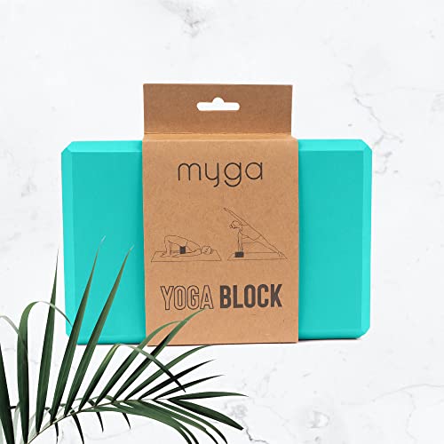 MYGA Yoga Block,Lightweight EVA Foam Yoga Brick,High Density Non-Slip Block for Yoga Poses, Pilates, Balance and Flexibility - color: Turquoise, size: One Size