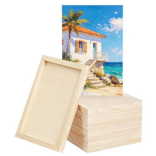 10 Pack 4x6 Inch Unfinished Wood Panel Boards for DIY Painting Art Crafts | Blank Wood Canvas Frames for Oil Paint Pouring & Valentine Halloween Xmas Decor - size: 4"×6" 10 Pack