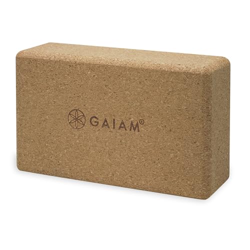 Gaiam Yoga Block - Supportive Latex-Free Eva Foam - Soft Non-Slip Surface with Beveled Edges for Yoga, Pilates, Meditation - color: Cork, style: 2 Bricks