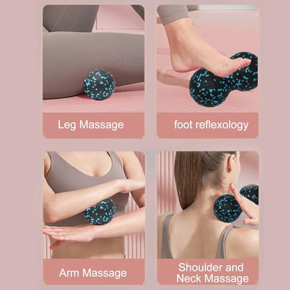 yueton 1 Pack Blue Peanut Massage Ball Deep Tissue Muscle Massage Myofascial Release Acupoint Massage Back Leg Massage Roller Mobility Ball for Physical Yoga Therapy