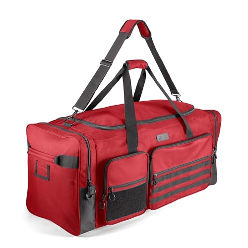 Fitdom 130L 36" Extra Large Heavy Duty Sports Equipment Storage Duffle Bag - color: Red