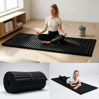 Leewadee Thai Roll Mat 75 x 28 inches Kapok Firm - color: Cl02 - Black, size: M: 75x28"