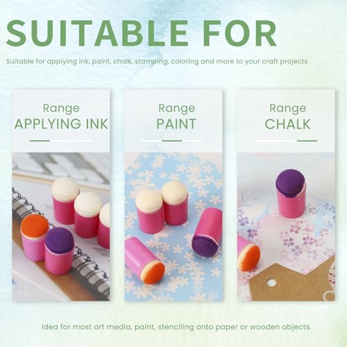 25 Pieces Sponge Daubers W/Storage Case - Great for Applying Ink, Chalk, Paint, and More to Your Projects - Fits Over The Finger and Makes Blending Accuracy Easier - color: Red