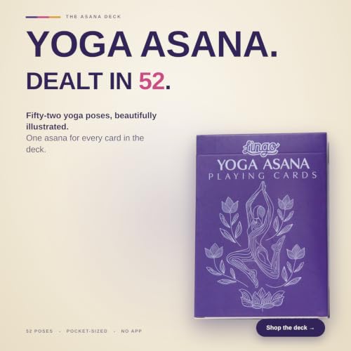 Lingo Yoga Playing Cards | Pose Card Deck with Instructions for All Levels & Beginners | Home Practice, Workout & Self-Care Gift | Portable Sequence Builder for Adults
