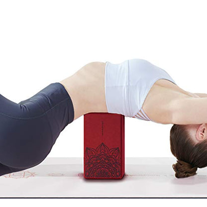 nuveti Yoga Blocks Set of 2, High Density Yoga Brick Foam Blocks to Improve Strength, Flexibility and Balance Brick Foam Blocks - color: Red