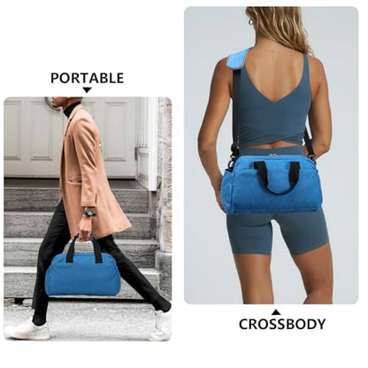 14 inch Small Gym Bag for Women & Men, Mini Duffel Bag for Travel Sports Lightweight Carry On Bag,Navy Blue - color: Navy Blue