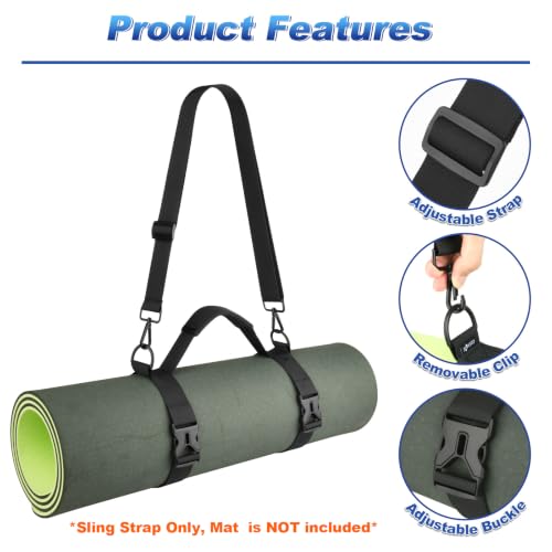 Cosmos Portable Yoga Mat Strap Mat Sling Picnic Blanket Strap with Adjustable Shoulder Strap & Handle for Festivals Picnics Camping Motorcycle Bedroll Pilates