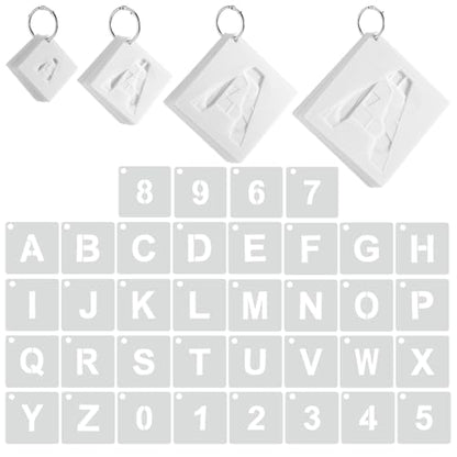Affrolling 144 Pcs Letter Number Stencils Reusable,2,3,4,5 Inch,Regular | Alphabet Number Templates for Painting Wood Walls Signs, Great in DIY Crafts Teaching, Durable Plastic with Repeated Use - size: 2,3,4,5 Inch, style: Regular