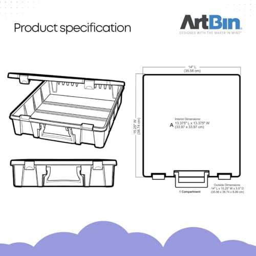 ArtBin 6955RJ Super Satchel 1-Compartment Box, Art & Craft Organizer, 1-Pack, Translucent Mint - color: Mint