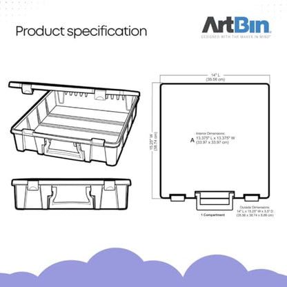 ArtBin 6955RJ Super Satchel 1-Compartment Box, Art & Craft Organizer, 1-Pack, Translucent Mint - color: Mint