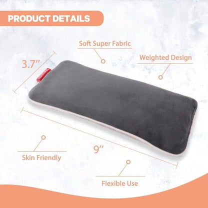 Unscented Weighted Eye Pillow for Yoga, Relaxation | Microwavable Moist Heat Eye Compress Mask with Washable Cover for Meditation, Yoga, Spa, Sleeping, Migraine Relief - color: Gray (No Scent Added)