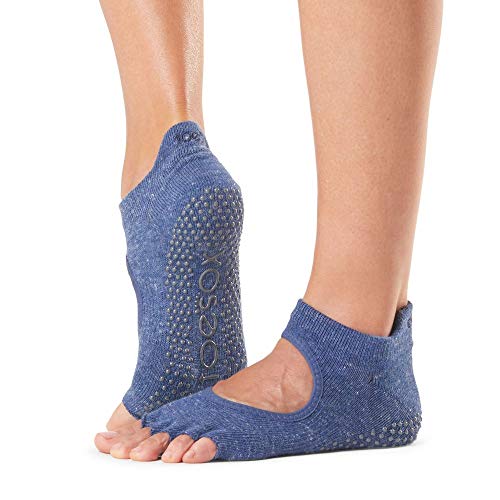 toesox Bellarina Grip Socks for Women, Half-Toe - color: Navy Blue, size: Small