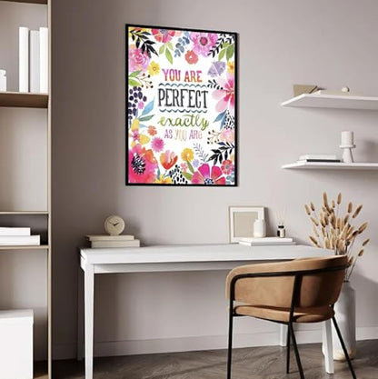 COHAYISY Flowers Diamond Painting Kits for Adults, “You are Perfect”Diamond Art for Beginners, Diamond Round 5D Full Drill Paint with Diamonds Pictures Gem Art Painting Kits DIY Crafts Kits 12x16inch - color: 25-19 Pink flower
