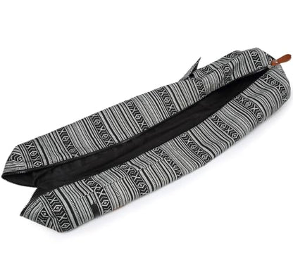 Yoga Mat Bag for Women & Men, Full-Zip Canvas Pilates Bag with Pockets | Lightweight Yoga Mat Carrier with Adjustable Shoulder Strap, Fits 1/4 & 1/3 Inch Thick Mats, for Studio Gym Travel Workout - color: Black and White