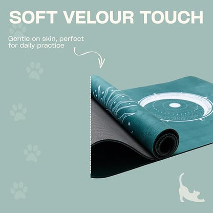 Yoga Mat With Strap 5mm Non Slip Suede & TPE - Eco-Friendly Fitness & Exercise Mat for Home Gym, Pilates, Hot Yoga, and Meditation - Lightweight Durable 72 x 24 inch Workout Mat for Women, Men - color: Green