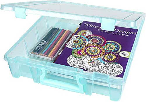 ArtBin 6955AA Super Satchel 1-Compartment Box, Art & Craft Organizer, 1-Pack, Translucent Aqua - color: Aqua