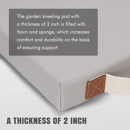HappyPicnic Waterproof Garden Kneeling Pad, 2in Thick, Grey, 1 Pack | Soft High-density Foam knee Support, with Handle, Easy to Clean, Non-slip, for Gardening, Yoga, Prayer, Housework, Exercise - color: Grey