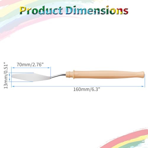 4 Pcs Palette Knife, #2 Pointed Head Spatula, Plastic Handle | Stainless Steel Painting Knife, Oil Paint Metal Knives, Pallet Painting Knives for Oil, Acrylic and Canvas Drawing