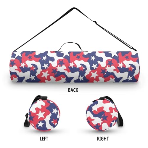Yoga Mat Bag for Women & Men Full-Zip Yoga Mat Carrier Bag for Class Workout Park with Adjustable Strap - color: Camouflage Red Flag