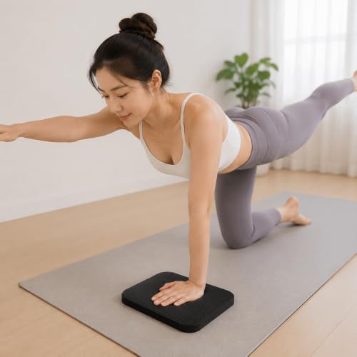 Non‑Slip Yoga Kneeling Pad, Single‑Knee‑Only,11.42"×7.48",Black