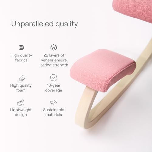 Varier Ergonomic Kneeling Chair, Rocking Knee Stool for Home Office Desk - color: Light Brown/Light Green Tonal