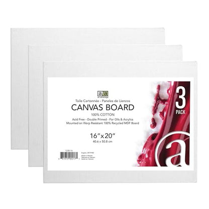 Art Advantage Canvas Board Recycled MDF 16x20 3pc - size: 16"x20" 3pc