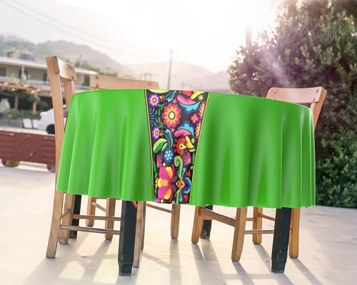 Oudain 6 Pcs Mexican Round Tablecloth 84 Inch Table Cover, Multicolor - color: Multi Color