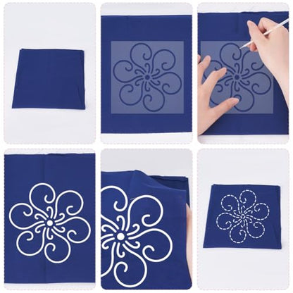 FREEBLOSS 4pcs Acrylic Sashiko Stencil Kit Plastic Sashiko Stencil Cherry Blossoms Sashiko Pattern Template Acrylic Embroidery Tool Geometric Sashiko Pattern Template Drawing Line 4.7 * 4.7inch - style: Japanese