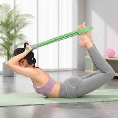 6-Tube Elastic Yoga Pedal Puller Resistance Band - color: Green
