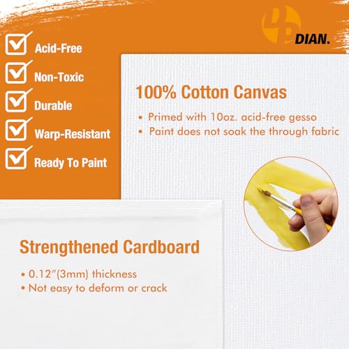 Canvas Boards for Painting 40 Pack, 8 inch x 10 inch Super Value Pack, Artist Canvas Panels for Oil & Acrylic Painting - size: 8"x10"