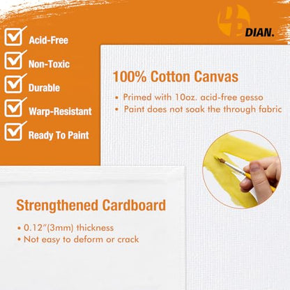 Canvas Boards for Painting 40 Pack, 8 inch x 10 inch Super Value Pack, Artist Canvas Panels for Oil & Acrylic Painting - size: 8"x10"