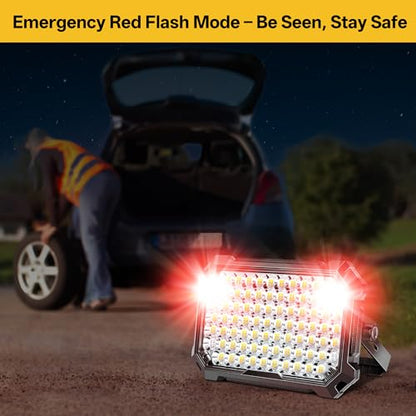 LED Work Light: Portable Rechargeable Magnetic Work Light | 10000LM output with 4 lighting modes, IP65 waterproof protection and a 13000mAh battery for garage, camping and emergency use