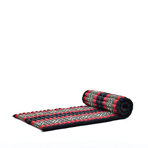 Leewadee Thai Roll Mat 75 x 28 inches Kapok Firm - color: Sf13 - Red, Black, size: M: 75x28"