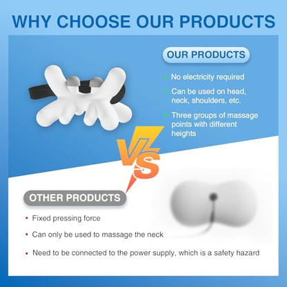 Occipital Release Tool, Release Tool for Neck for Headache Relief, Deep Nerve Release Tool with Acupressure Design Targeting Hard-to-Reach Muscles, Gift for Women & Men - color: White