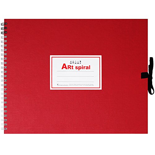 Maruman Art Spiral Sketch Book, F3, 8.74" x 11.26", 24 Sheets, Red | Drawing Pad With Acid-Free Art Paper & Twin-Wire Binding, Premium Drawing Paper Sketchbook, Sketch Pad Made in Japan - color: Red, size: F3 (8.74" x 11.26")