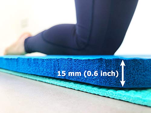 Yoga Knee Pad 0.6 inch Thick Pilates Yoga Knee Pad Cushion your knees Also support Elbows Forearms - color: Blue