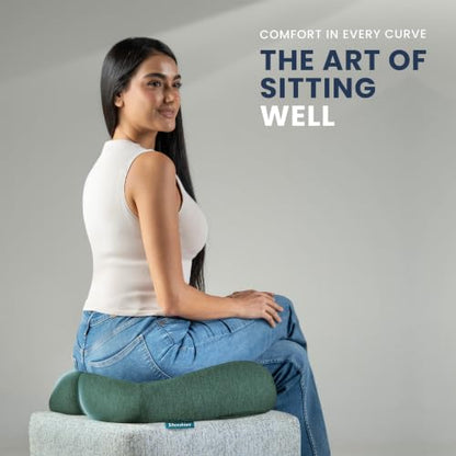 Seat Cushion for Tailbone Pain Relief, Extra Large Office Chair Cushion - color: Green & Dark Gray