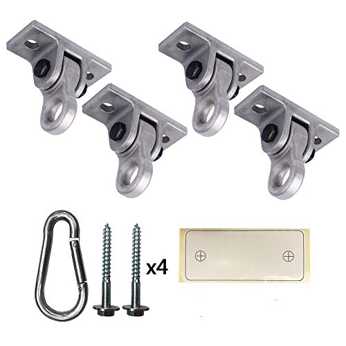 ABUSA Heavy Duty White Metal Color Swing Hangers Screws Bolts Included Over 5000 lb Capacity Playground Porch Yoga Seat Trapeze Wooden Sets Indoor Outdoor (4 Pack) - color: 4 Packs Silver, size: 4 Pack