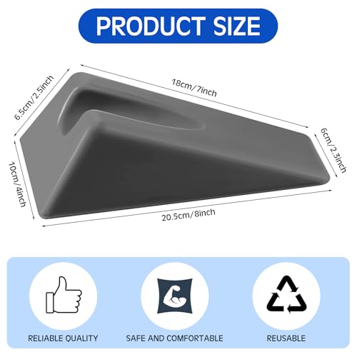 Suzile Mobilization Wedge 7.9 x 4.1 x 2 Inch Triangle Therapy Non Slip Silicone Wedge Pillow Sturdy Support for Relieve Spinal Pain Rehabilitation Tool(Gray) - color: Gray
