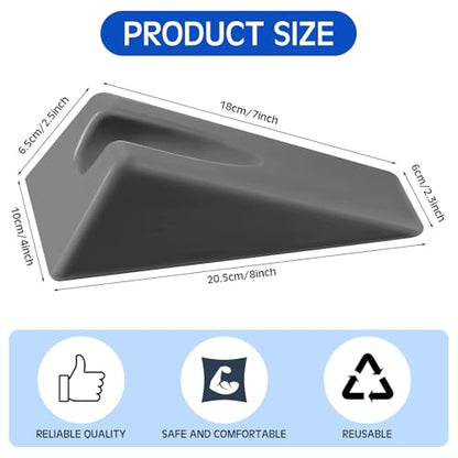 Suzile Mobilization Wedge 7.9 x 4.1 x 2 Inch Triangle Therapy Non Slip Silicone Wedge Pillow Sturdy Support for Relieve Spinal Pain Rehabilitation Tool(Gray) - color: Gray