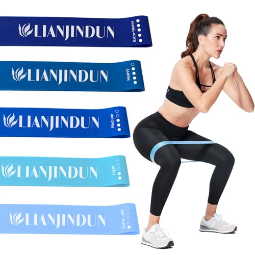 Lianjindun Loop Resistance Exercise Bands Set for Home Gym, Set of 5 - color: Gradient Blue Set