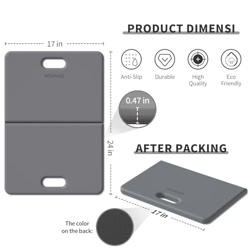 Yoga Knee Pad- Foldable Non-Slip POE Cushion - color: Gray+Black