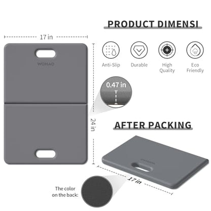 Yoga Knee Pad- Foldable Non-Slip POE Cushion - color: Gray+Black